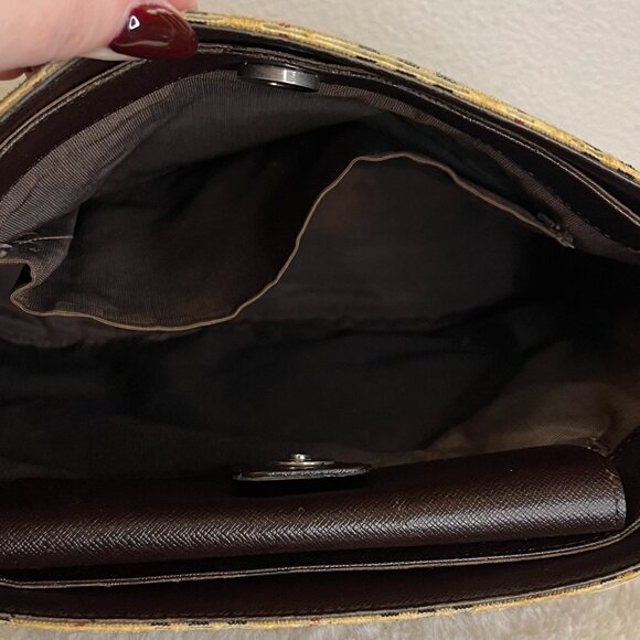 Burberry House Check and Brown Leather Shoulder Bag - Picture 12 of 16